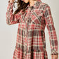 Acid Washed Tiered Coat Dress