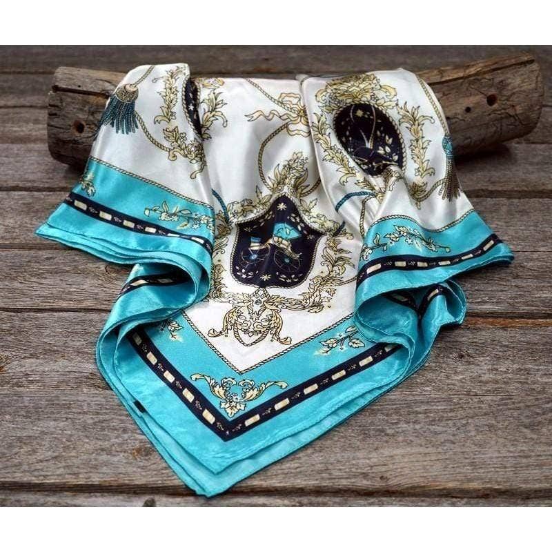 Ornate Turquoise Wild Rag Scarf