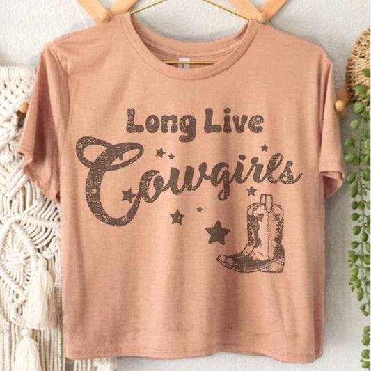 Long Live Cowgirls Graphic Crop Top T-Shirt at Bourbon Cowgirl