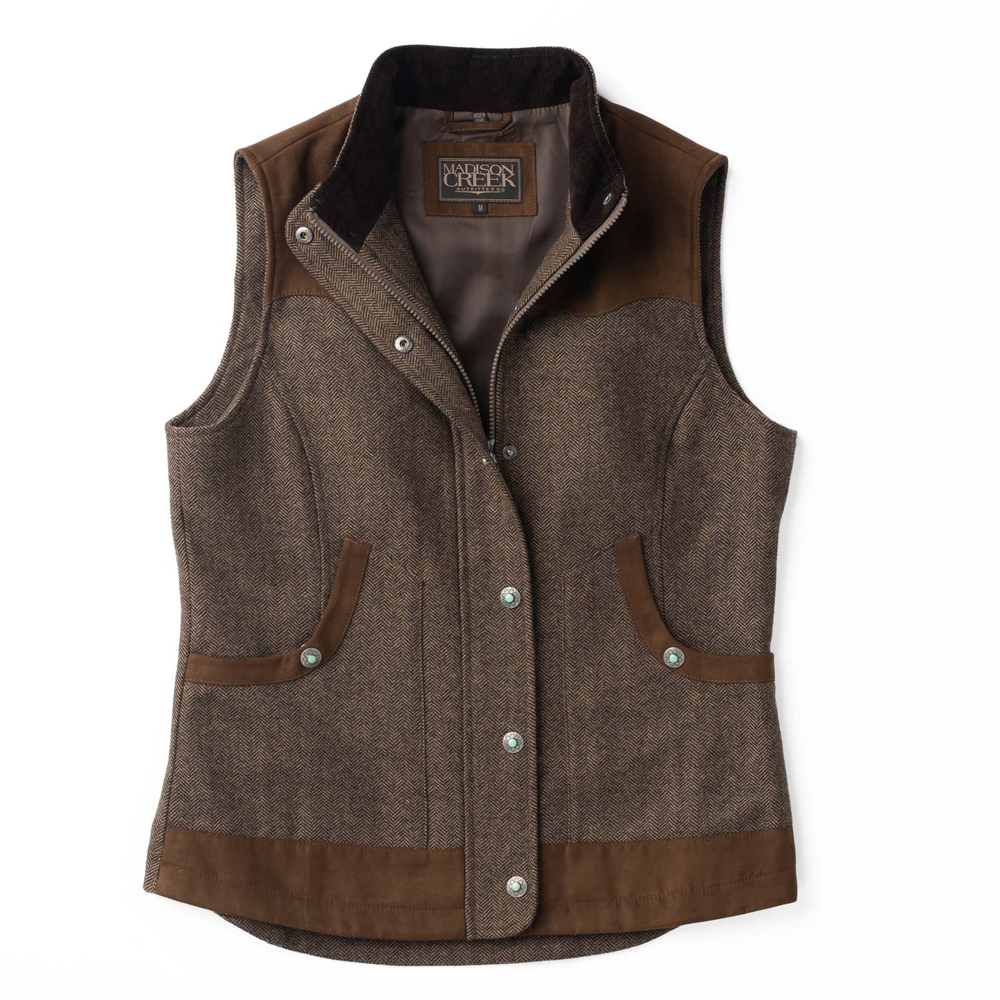 Channel Wool Vest by Madison Creek Outfitters in Tan Herringbone