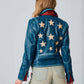 Christy Star Leather Jacket by Mauritius in Americana Blue