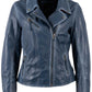 Christy Star Leather Jacket by Mauritius in Americana Blue
