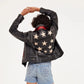 Christy Star Leather Jacket by Mauritius in Vintage Black