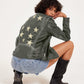 Christy RF Star Detail Leather Jacket