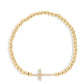 Gold Rush Cross Beaded Stretch Bracelet - Pretty Hunter