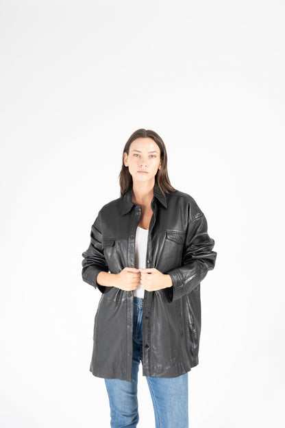 Currow OS Leather Jacket, Black
