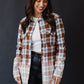 Brown, Black, Blue & White Plaid Flannel Shirt for Cowgirls