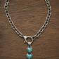 Genuine Turquoise Hearts Tibetan Pendant Chain Necklace