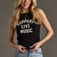 Support Live Music Tank Top - Black