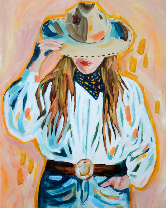 Rodeo Queen Cowgirl Hat Western Art Print