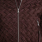Faux Suede Woven Bomber Jacket