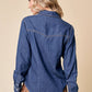 Western Dark Wash Snap Front Denim Shirt