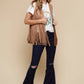 Tan Faux Suede Western Fringe Vest for Cowgirls