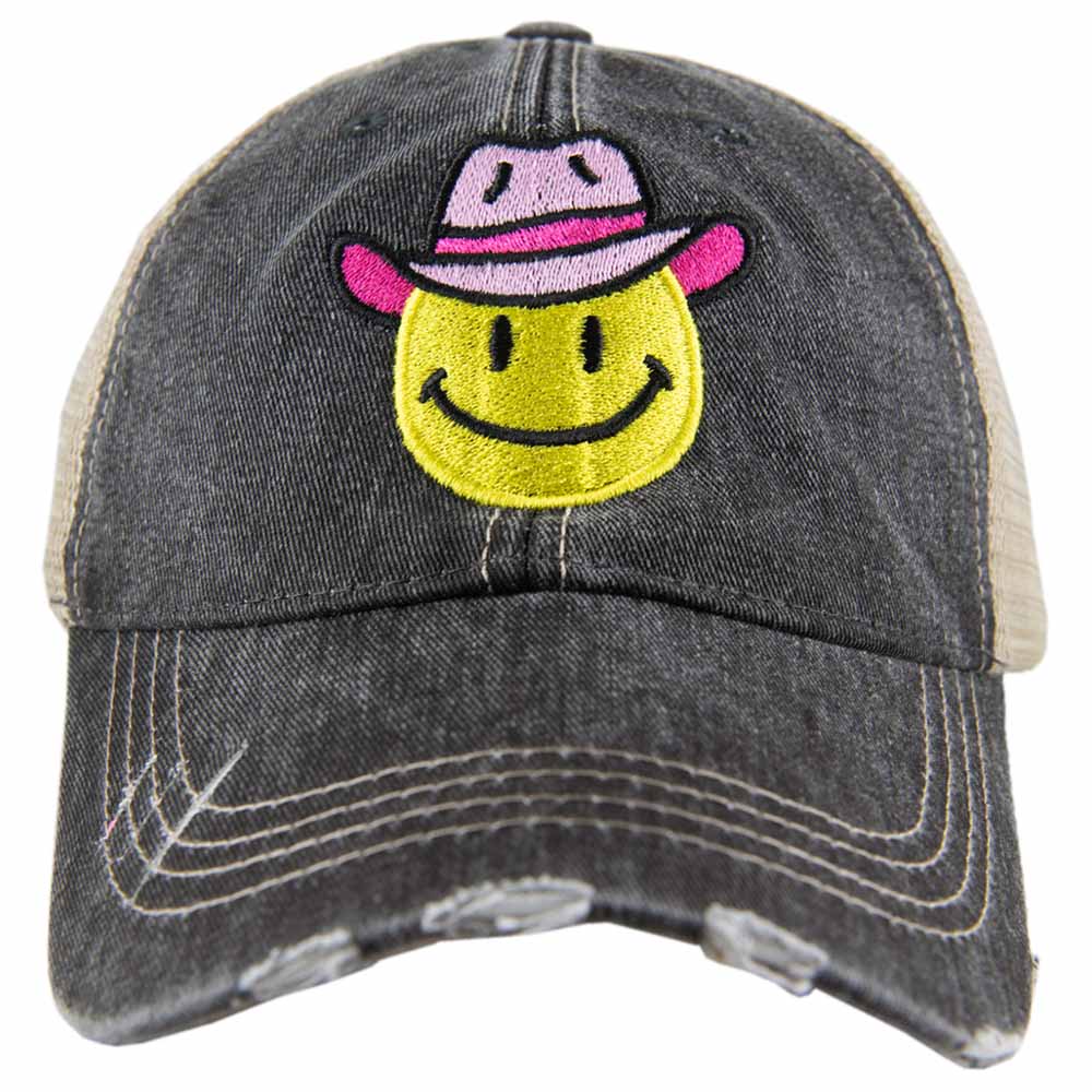 Cowboy Hat Happy Face Trucker Cap