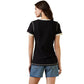 Double D Ranch Black Boot Stitch Top