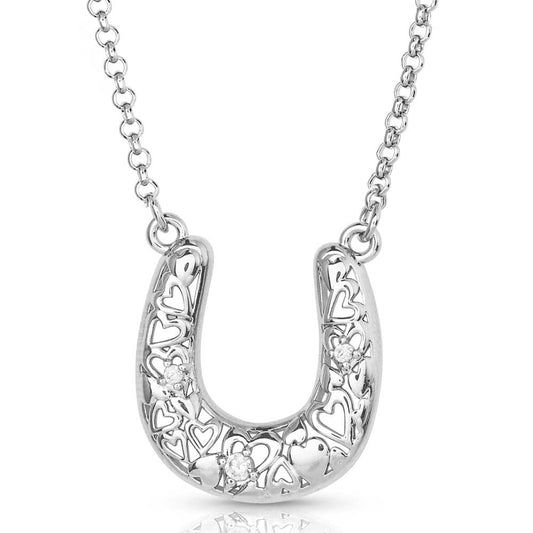 Heartfelt Luck Horseshoe Necklace- Montana Silversmiths