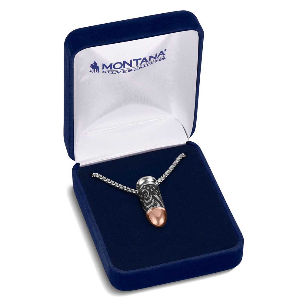 We The People Pistol Bullet Necklace for Men - Montana Silversmiths