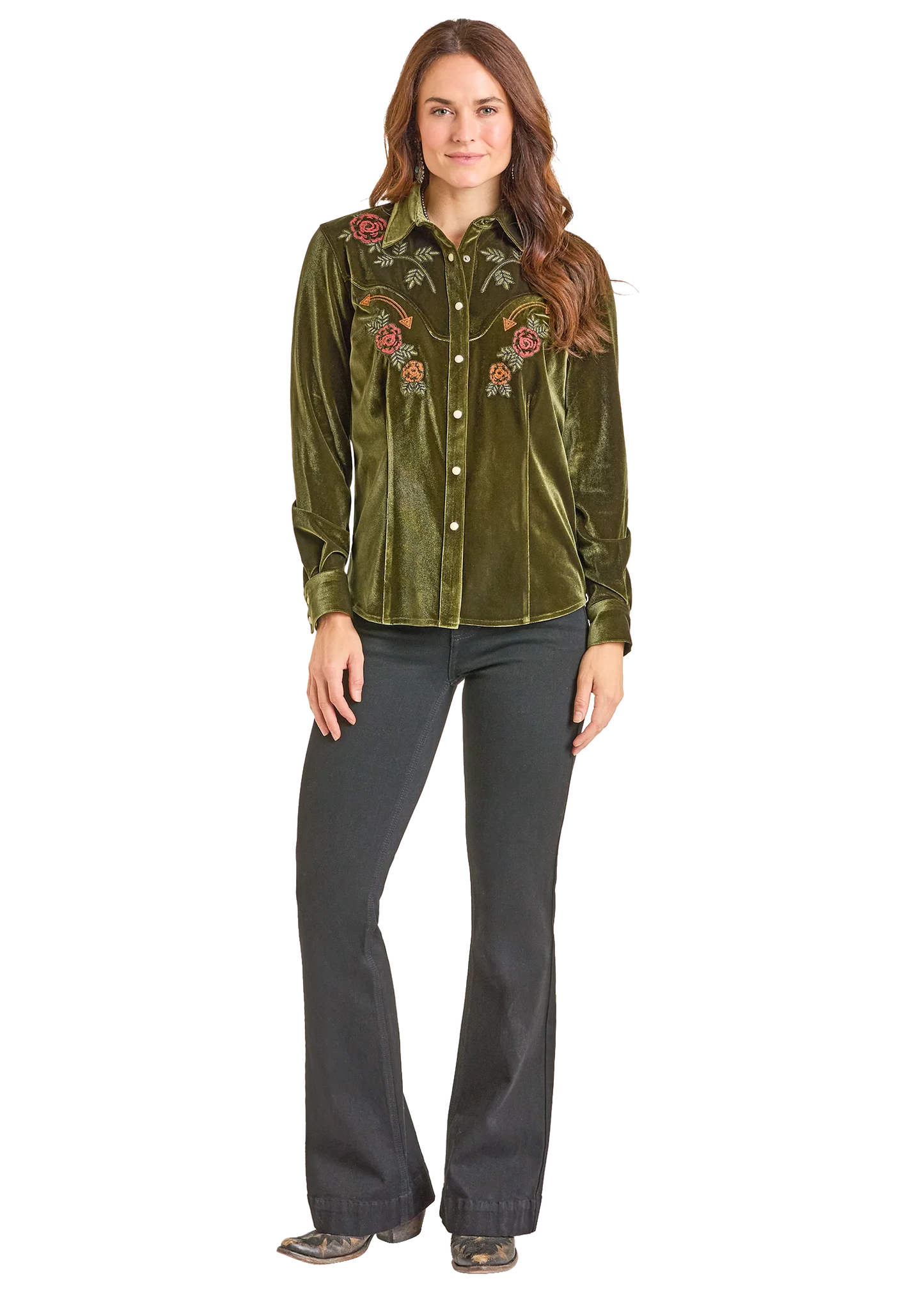 Velvet Retro Snap Shirt by Panhandle at Bourbon Cowgirl