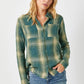Fringe Bottom Washed Plaid Shirt