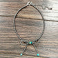 Handmade Silver Pearl Turquoise Gemstone Bow Necklace