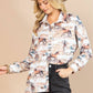 Wild Horses Print Western Button Down Shirt Blouse - Bourbon Cowgirl