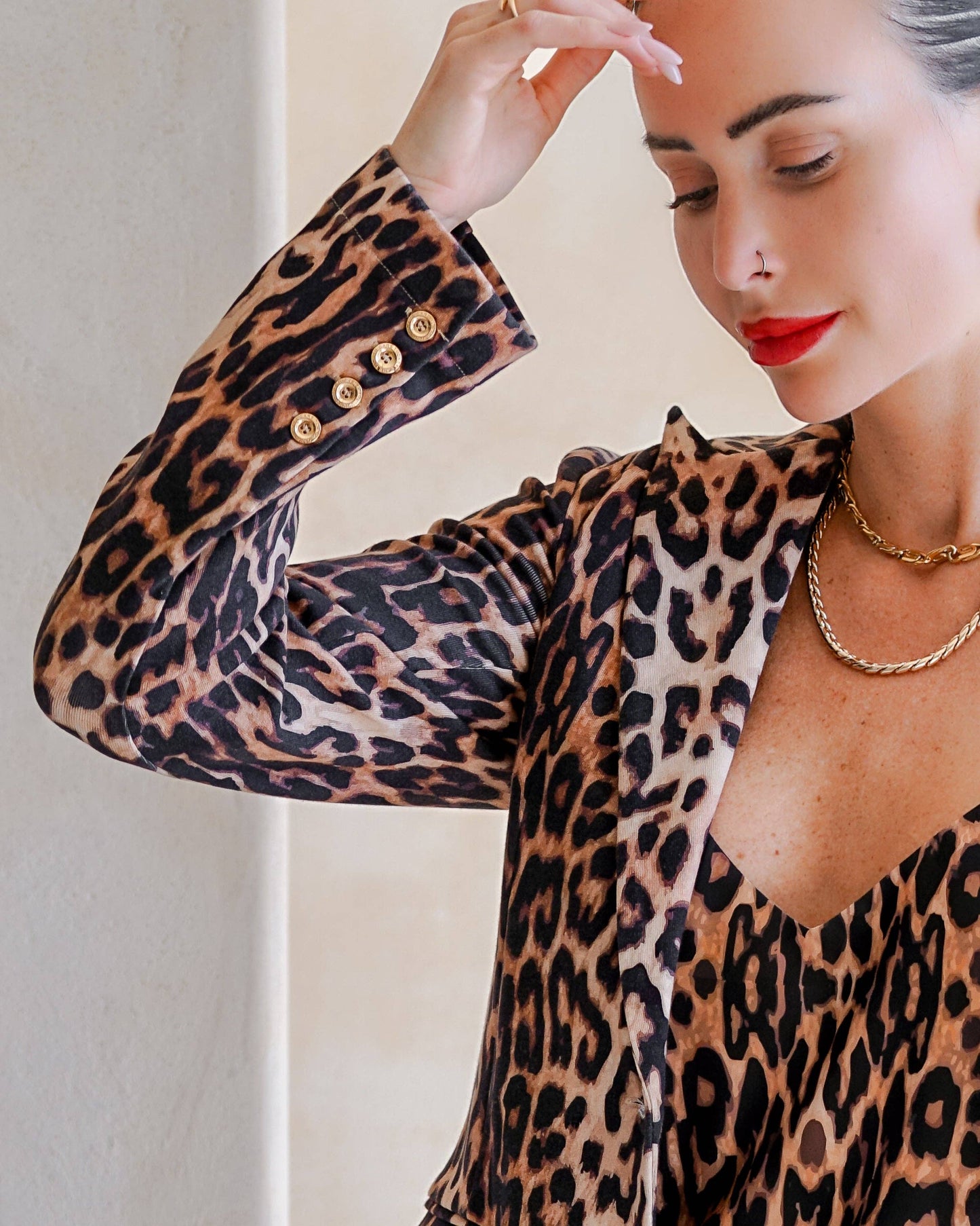 Kravitz Interlock Blazer Leopard by Care Tucker