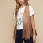 Tan Faux Suede Western Fringe Vest for Cowgirls