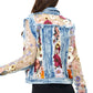 Denim Lace Jacket with Floral Embroidery