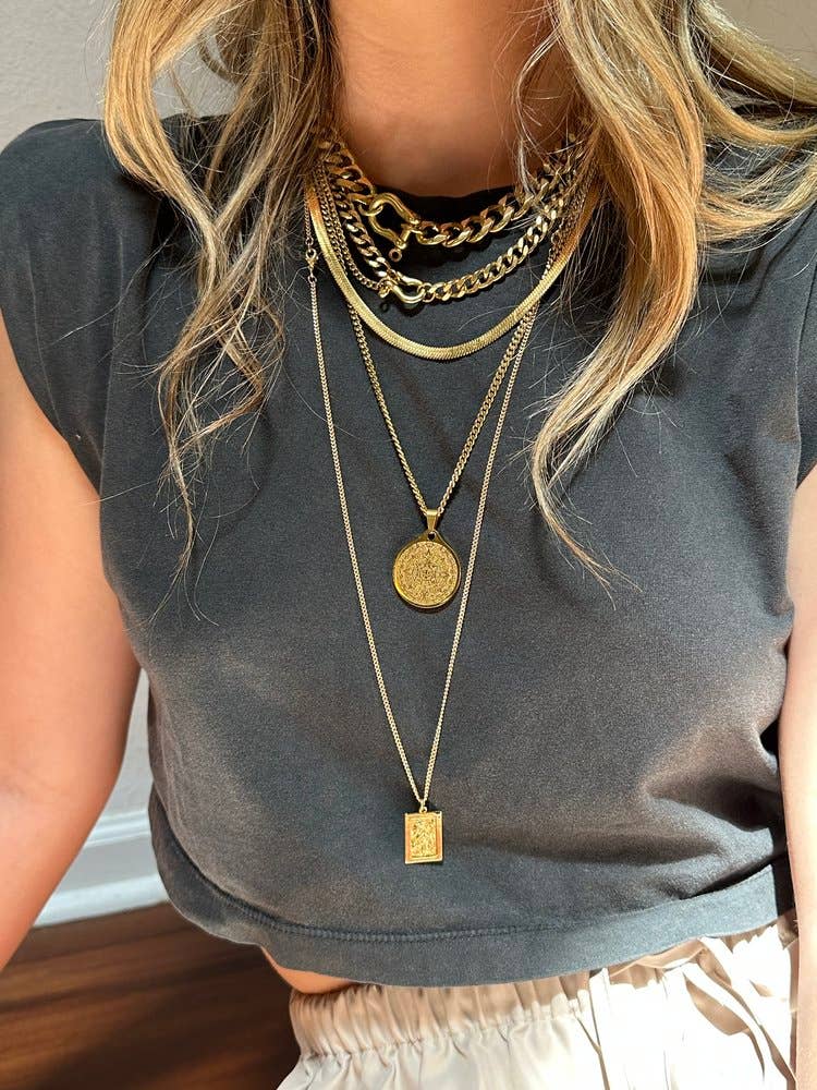 Shackle Duo Necklace - All Brass