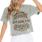 Bourbon Whiskey 100 Proof Graphic T-shirt Washed Faux Crop Tee