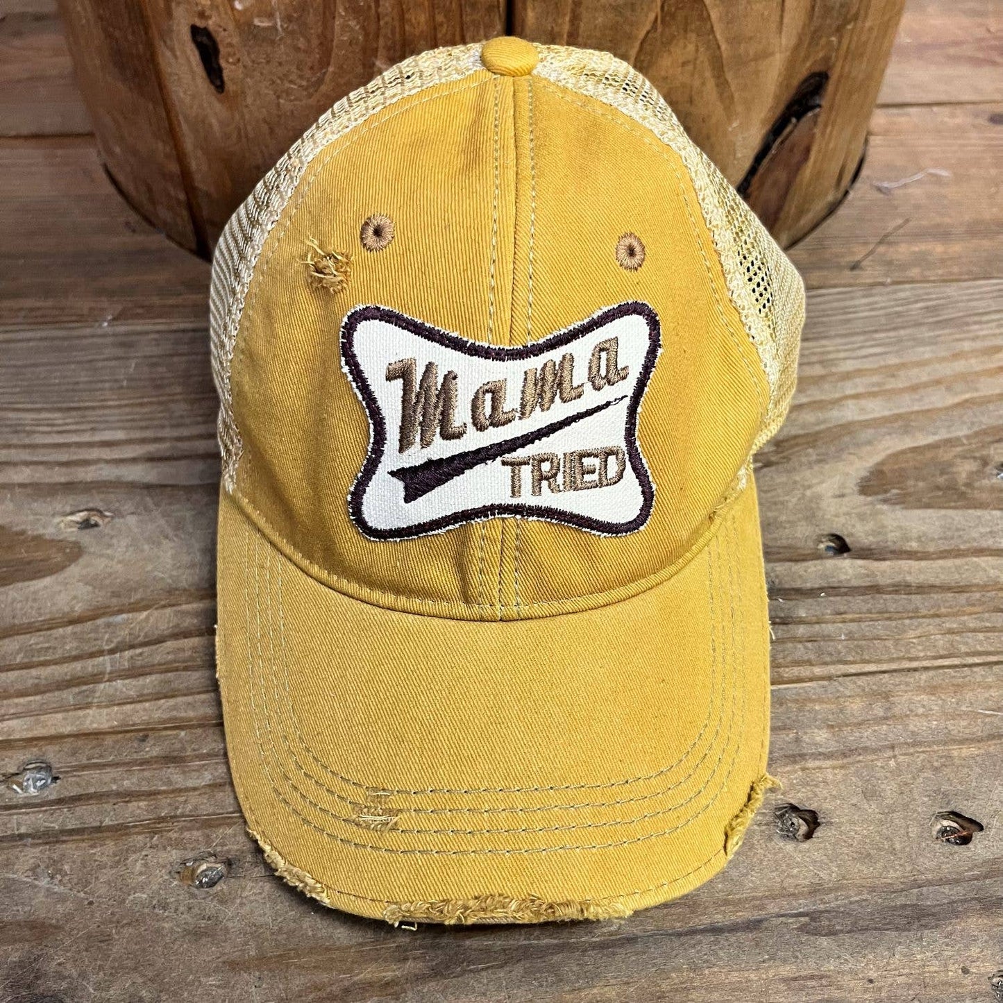 Mama Tried Distressed Patch Trucker Hat for Her at Bourbon Cowgirl