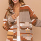 Aztec Soft Cozy Zip Up Lined Snap Up Jacket