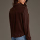 Dark Brown Cropped Button Up Shirt