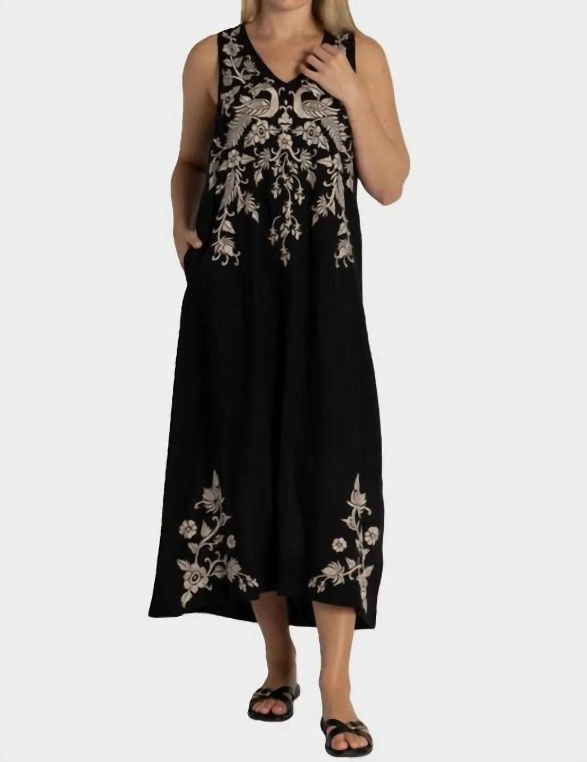 Kamala Linen Tank Slip Dress by Johnny Was