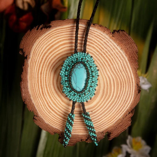 Eilat Turquoise Stone Bolo Tie - Hand Made Jewelry