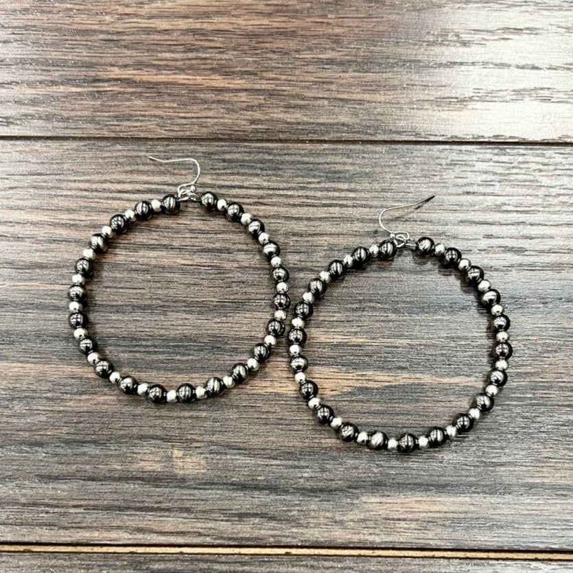 Handmade Bead Hoop Earrings at Bourbon Cowgirl