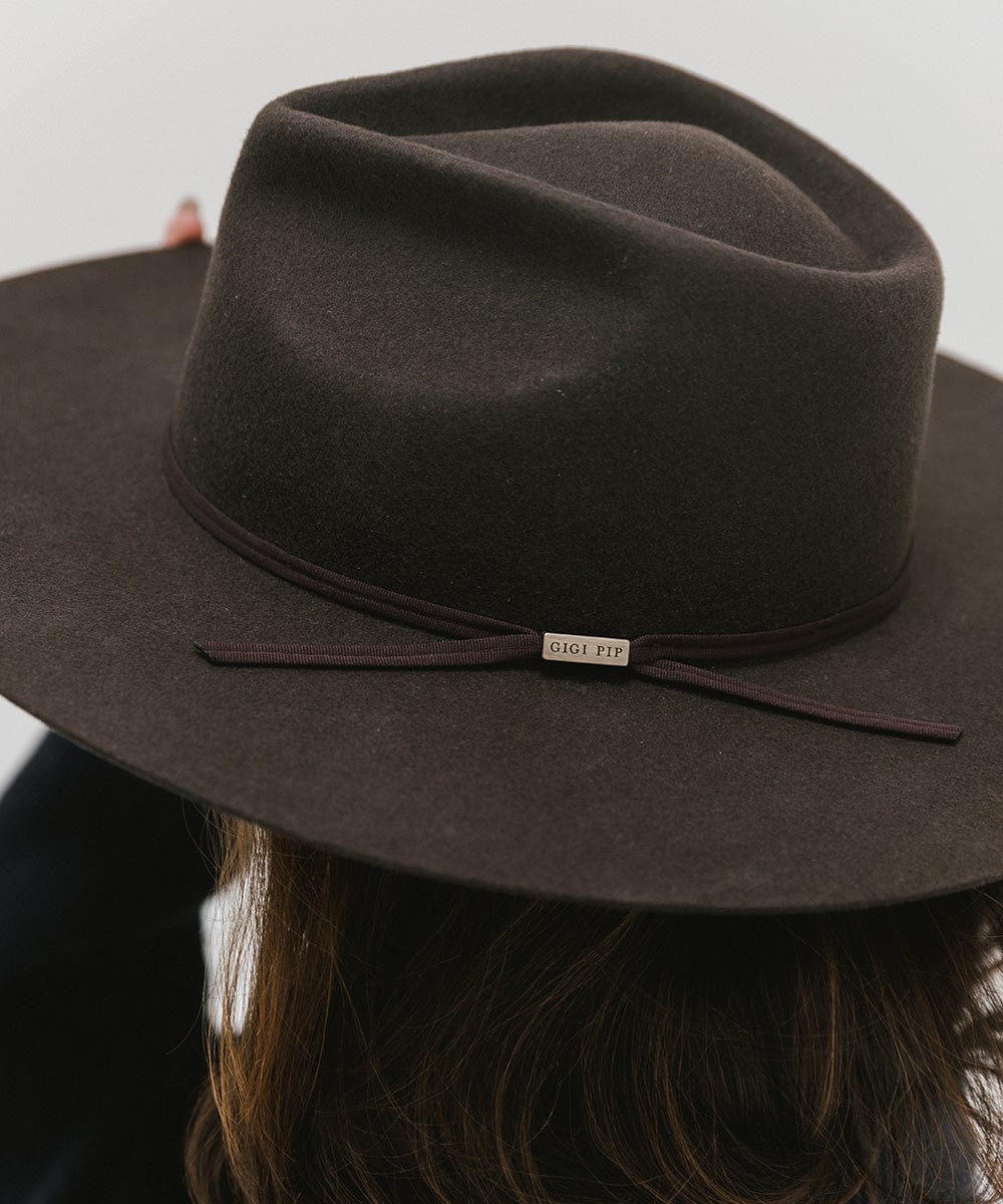 Emery Rancher Fedora Dark Brown Hat by Gigi Pip | Bourbon  display picture 3