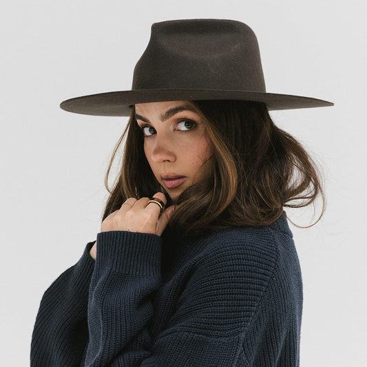 Emery Rancher Fedora Dark Brown Hat by Gigi Pip | Bourbon Cowgirl