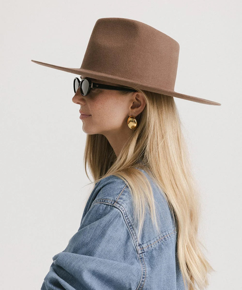 Gigi Pip Wesley Wide Brim Fedora Hat - Tan Wild One Forever | Gigi Pip End of Season Sale is up to 70  main image 4