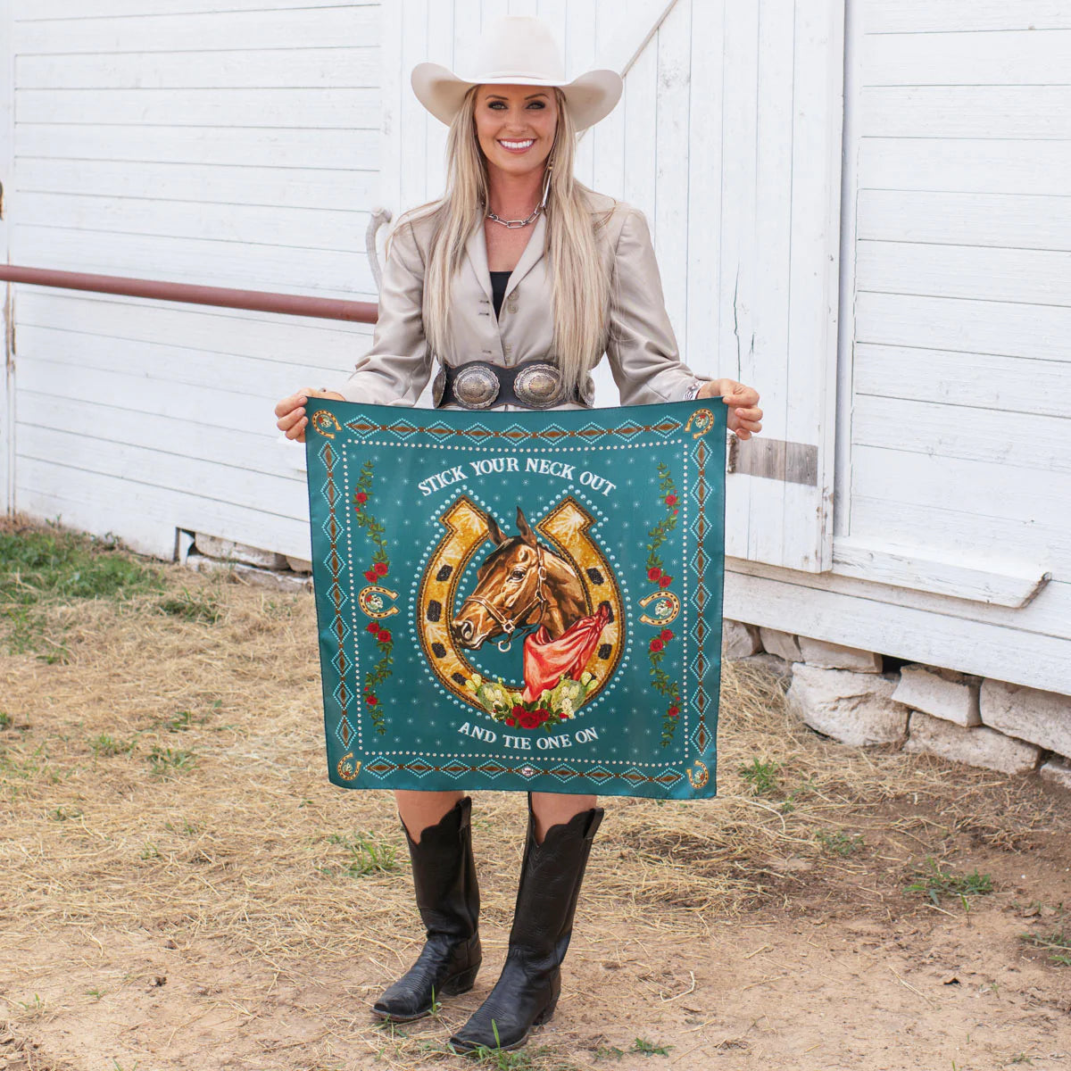 Hold Your Horses Jade Bandana Wildrags at Bourbon Cowgirl