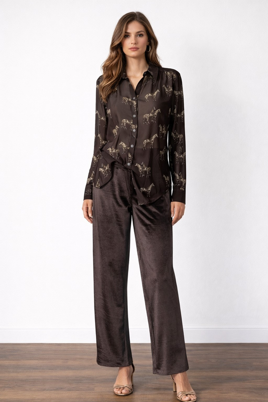 Royce Blouse in Chocolate Brown by Tasha Polizzi