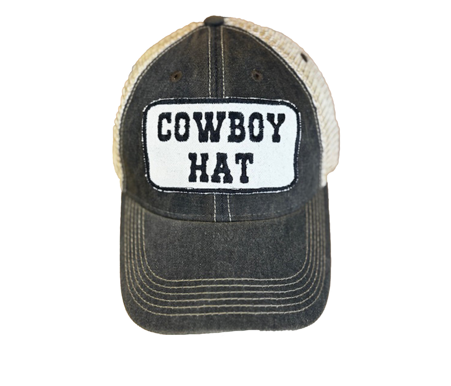 Cowboy Hat Trucker Cap - Distressed Trucker Hats for Bourbon Cowgirl