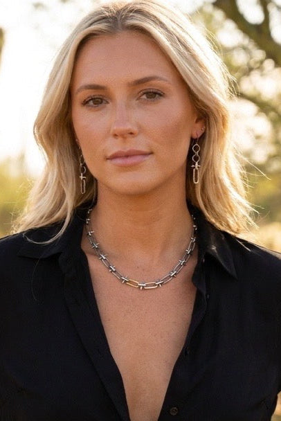 Silver Barbed Wire Necklace by Michele Busch