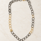 Gold & Silver Chain Y Necklace  by Michele Busch