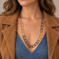 Gold & Silver Chain Y Necklace  by Michele Busch