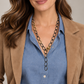 Gold & Silver Chain Y Necklace  by Michele Busch