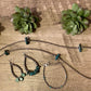 Teardrop turquoise and Sterling Silvers Pearls earrings