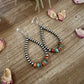 Sterling Silver Pearls earrings teardrop with turquoise and corral