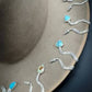 Silver & Turquoise Brim Biter by Hallett Peak - Snake