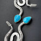 Silver & Turquoise Brim Biter by Hallett Peak - Snake